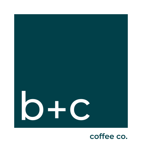 b&c coffee comapny logo in a teal square
